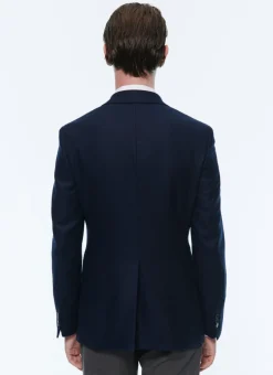 Fursac Basket Weaved Cashmere Jacket Navy Blue Clearance