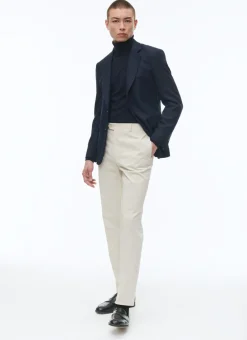 Fursac Basket Weaved Wool Jacket Navy Blue Store