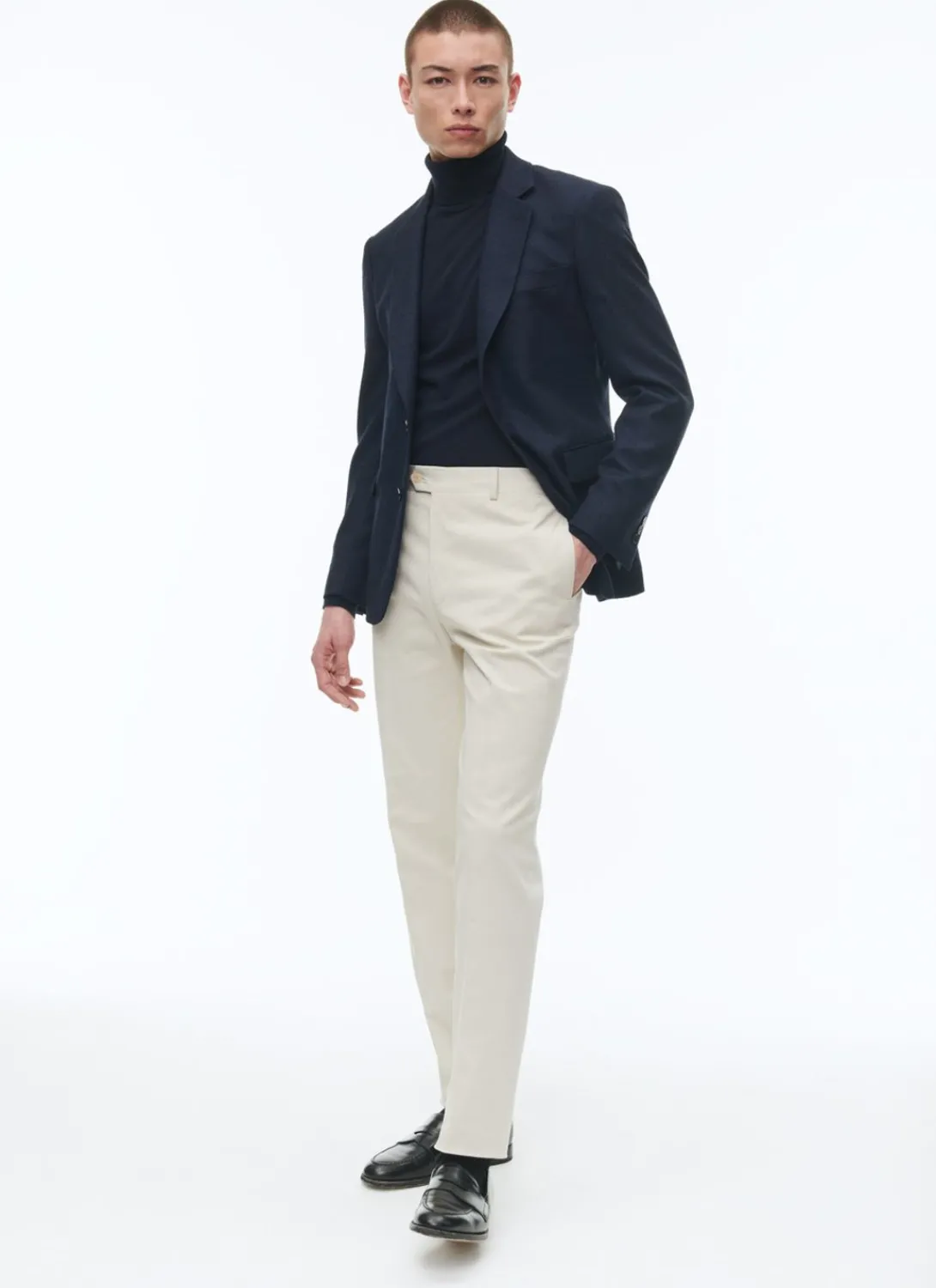 Fursac Basket Weaved Wool Jacket Navy Blue Store