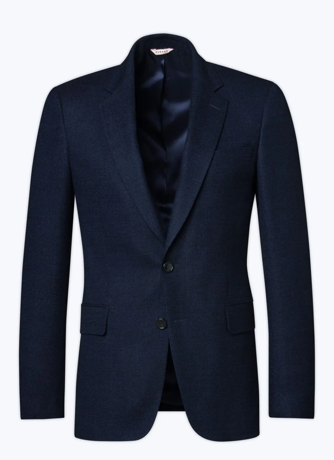 Fursac Basket Weaved Wool Jacket Navy Blue Store