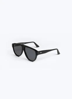 Fursac Black Aviator Sunglasses Black - Grey Lenses Best