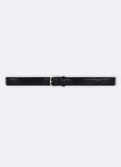 Fursac Black Leather Belt Smooth Black Leather Shop