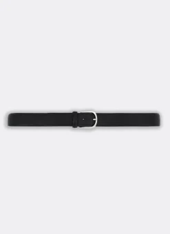 Fursac Black Leather Belt Saffiano Black Leather Hot