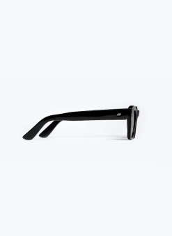 Fursac Black Rectangular Sunglasses Black - Green Lenses Sale