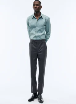 Fursac Blended Cotton Poplin Shirt Sage Green Clearance