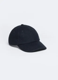 Fursac Blended Wool Cap Navy Blue Fashion