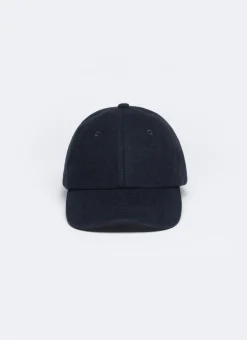 Fursac Blended Wool Cap Navy Blue Fashion