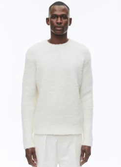 Fursac Blended Wool Sweater With Boucle Pattern Ecru Cheap