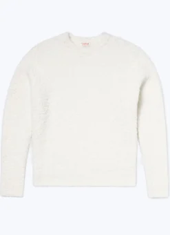 Fursac Blended Wool Sweater With Boucle Pattern Ecru Cheap