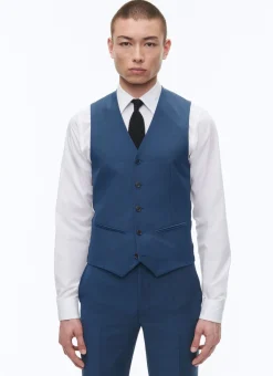 Fursac Blue Wool Serge 3-Piece Suit Sapphire Blue Discount