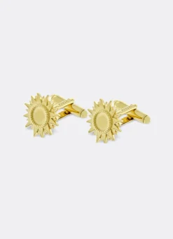 Fursac Brass Cufflinks Golden Fashion
