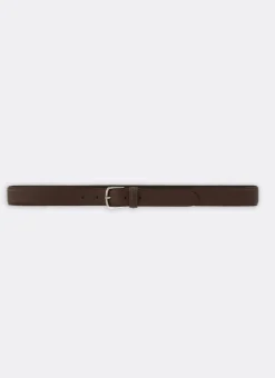 Fursac Brown Leather Belt Saffiano Brown Leather Online