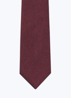 Fursac Burgundy Silk Jacquard Tie Burgundy - Dotted Swiss Discount