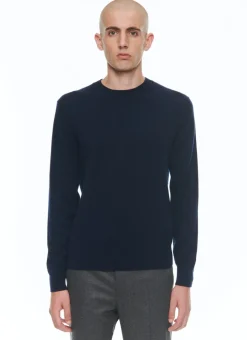 Fursac Cashmere Roll Neck Sweater Navy Blue Cheap