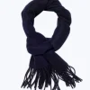 Fursac Cashmere Scarf Navy Blue Sale