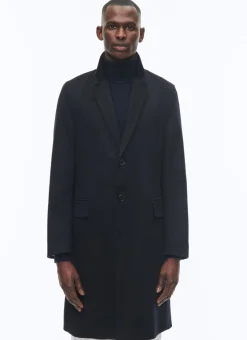 Fursac Cashmere Tailored Coat Navy Blue Best