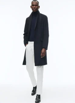 Fursac Cashmere Tailored Coat Navy Blue Best