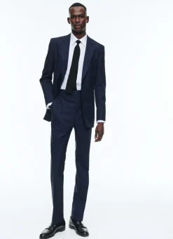 Fursac Certified Fresco Wool Fitted Jacket Navy Blue Cheap
