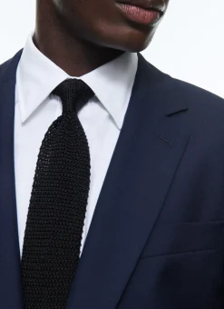 Fursac Certified Fresco Wool Fitted Suit Navy Blue Discount