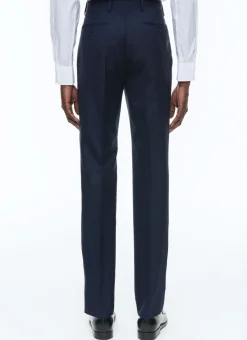 Fursac Certified Fresco Wool Trousers Navy Blue Hot