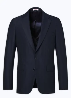 Fursac Certified Wool Houndstooth Jacket Navy Blue Clearance