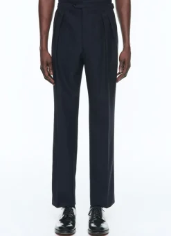 Fursac Certified Wool Houndstooth Suit Navy Blue Cheap