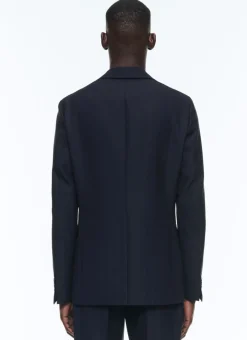 Fursac Certified Wool Houndstooth Suit Navy Blue Cheap