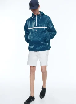 Fursac Coated Linen Canvas Peacoat Navy Blue Cheap