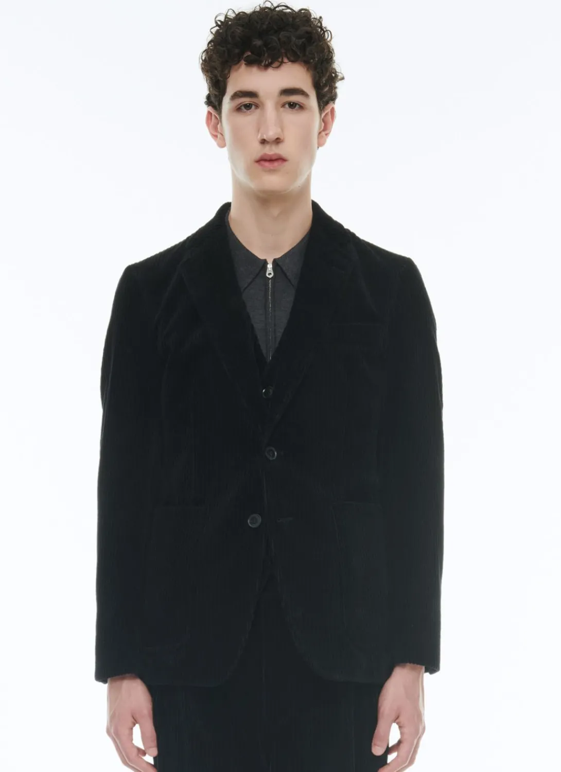 Fursac Corduroy Straight Jacket Black Outlet