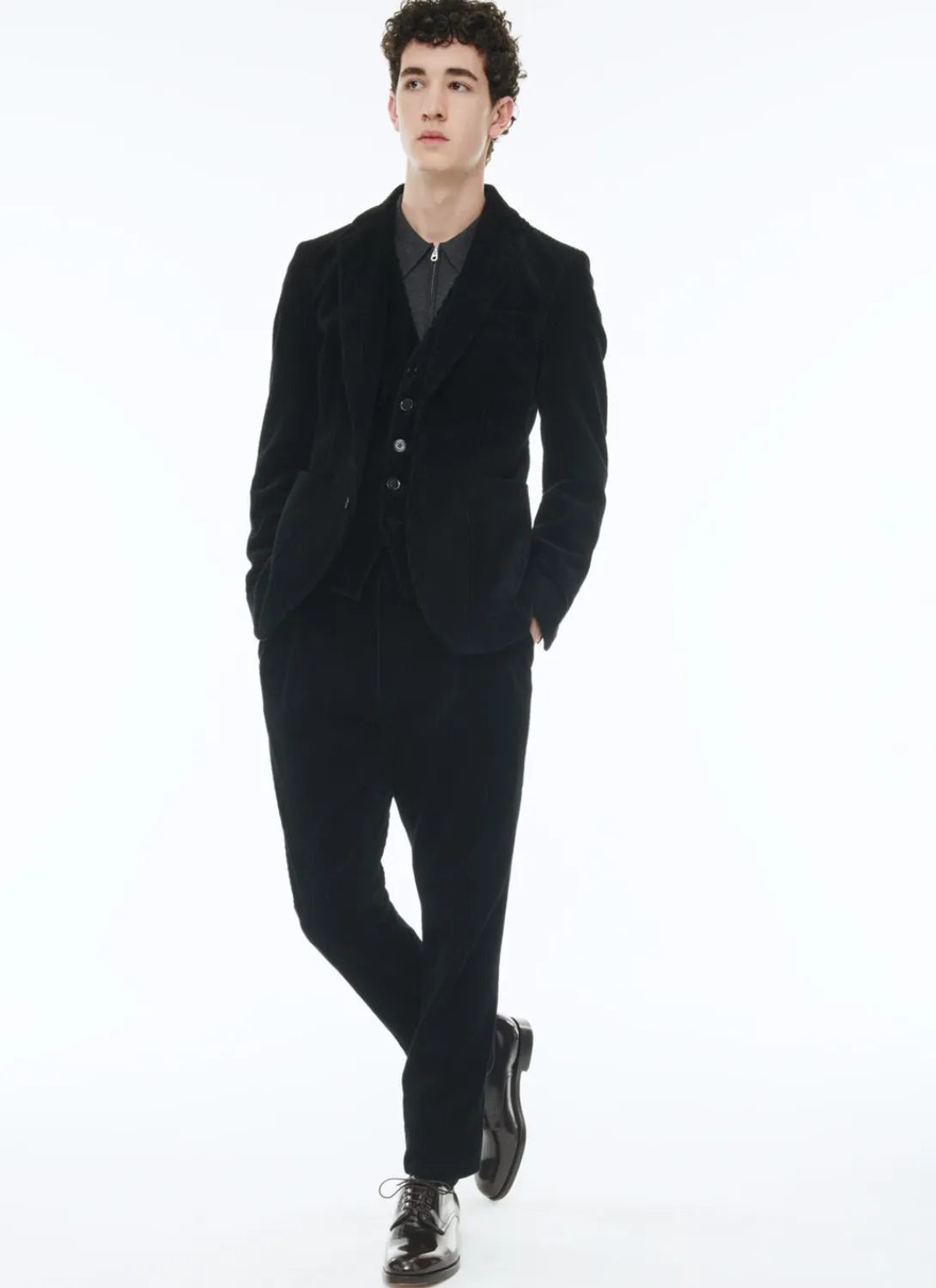 Fursac Corduroy Straight Jacket Black Outlet