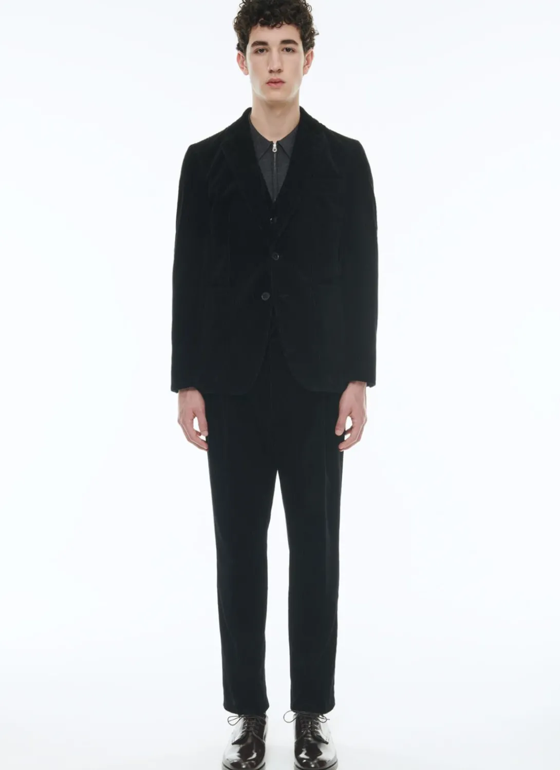 Fursac Corduroy Straight Suit Black Best Sale