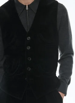 Fursac Corduroy Suit Waistcoat Black Best Sale