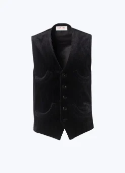 Fursac Corduroy Suit Waistcoat Black Best Sale