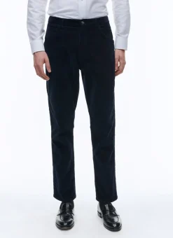 Fursac Corduroy Trousers Navy Blue Best Sale