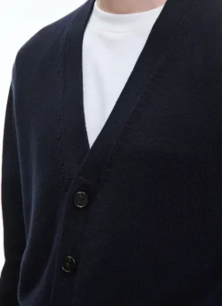Fursac Cotton And Cashmere Cardigan Navy Blue Best Sale