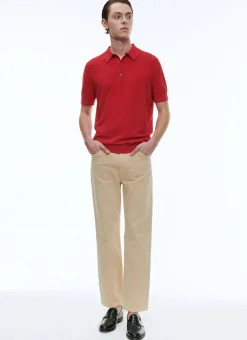 Fursac Cotton And Cashmere Polo Sweater Red Cheap