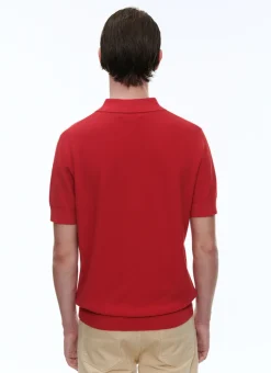 Fursac Cotton And Cashmere Polo Sweater Red Cheap