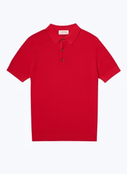 Fursac Cotton And Cashmere Polo Sweater Red Cheap
