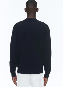 Fursac Cotton And Certified Wool Sweater Navy Blue Hot