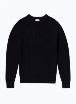Fursac Cotton And Certified Wool Sweater Navy Blue Hot