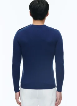 Fursac Cotton And Certified Wool Sweater Dark Blue New