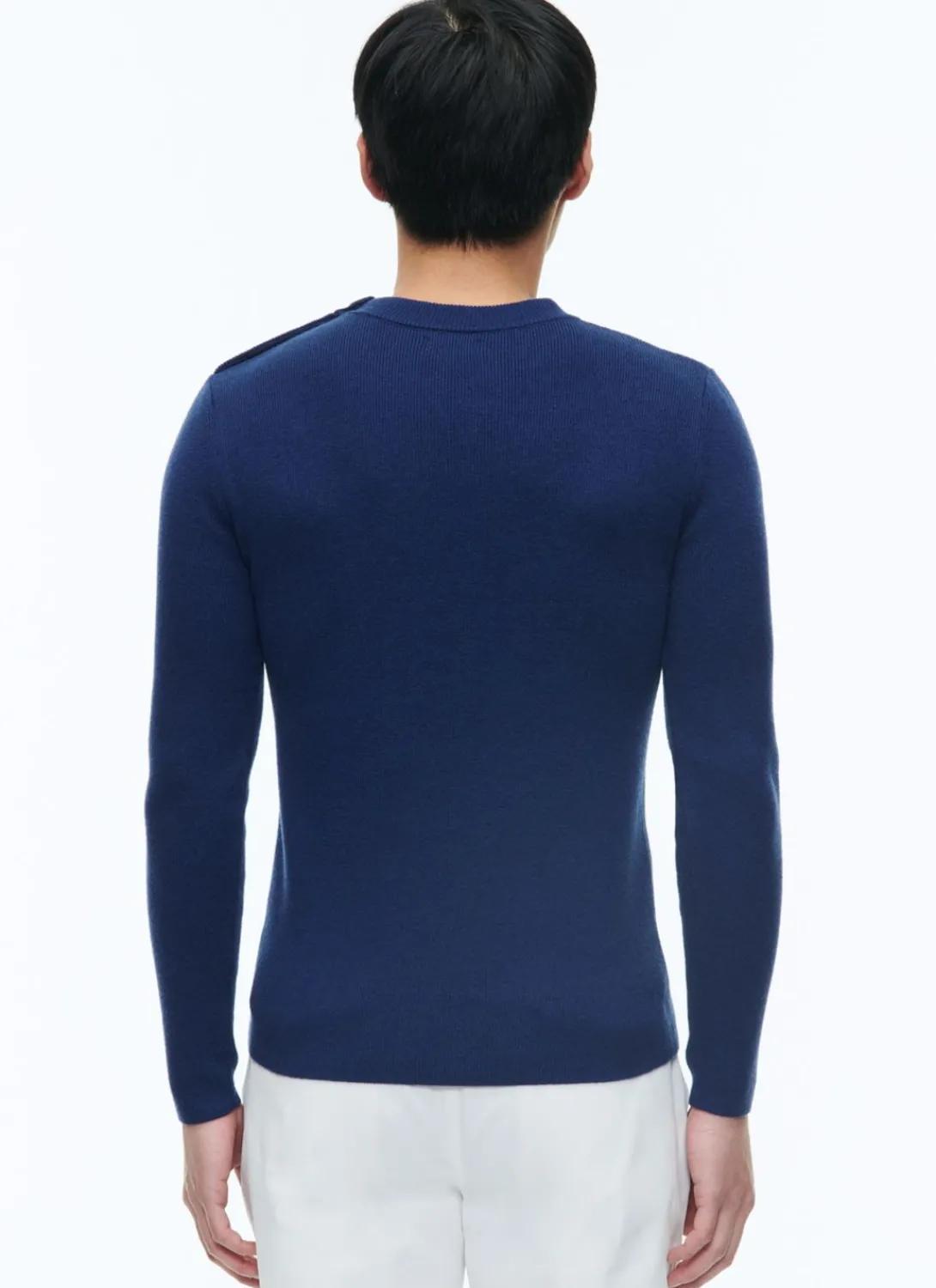 Fursac Cotton And Certified Wool Sweater Dark Blue New
