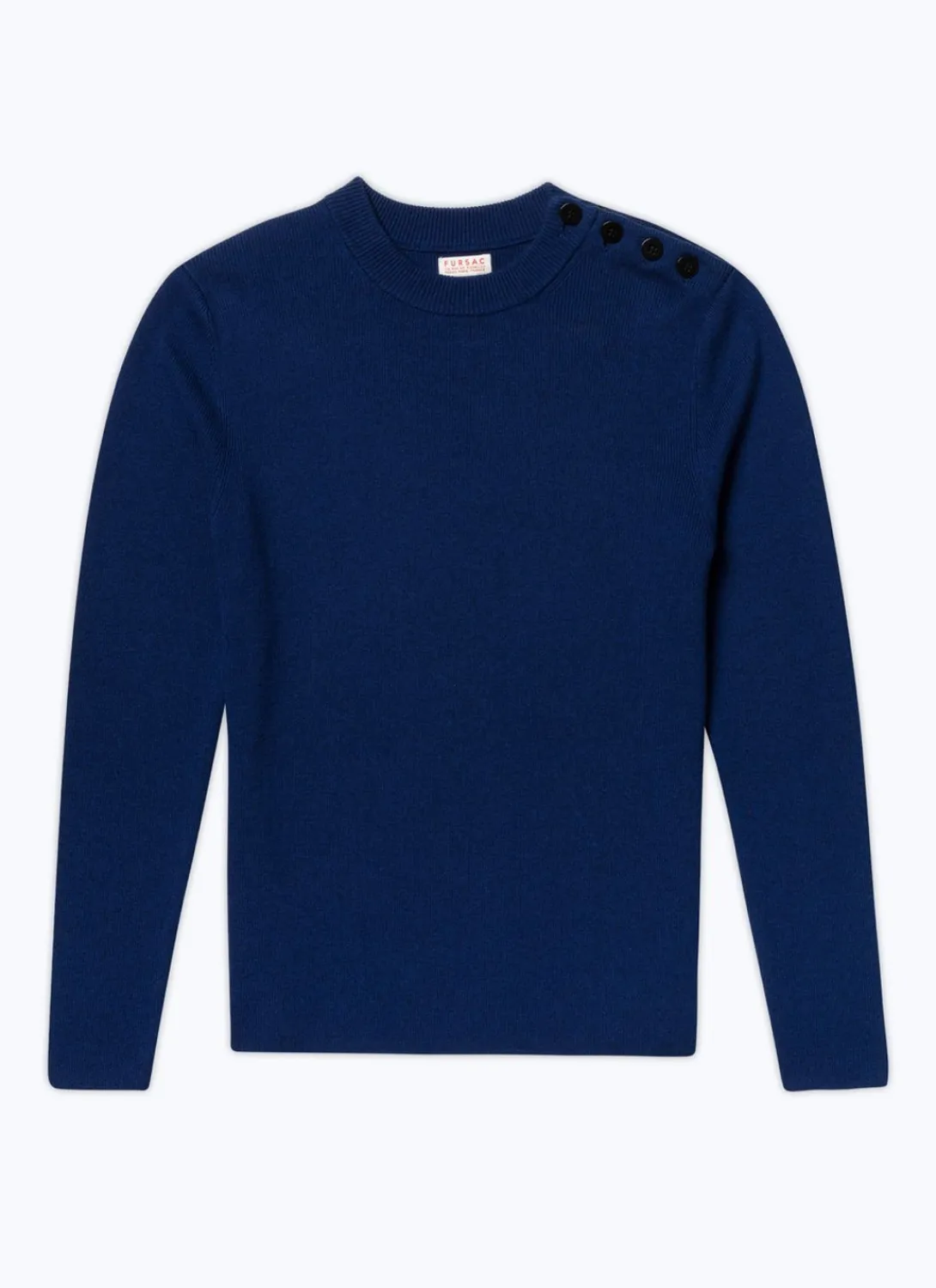 Fursac Cotton And Certified Wool Sweater Dark Blue New