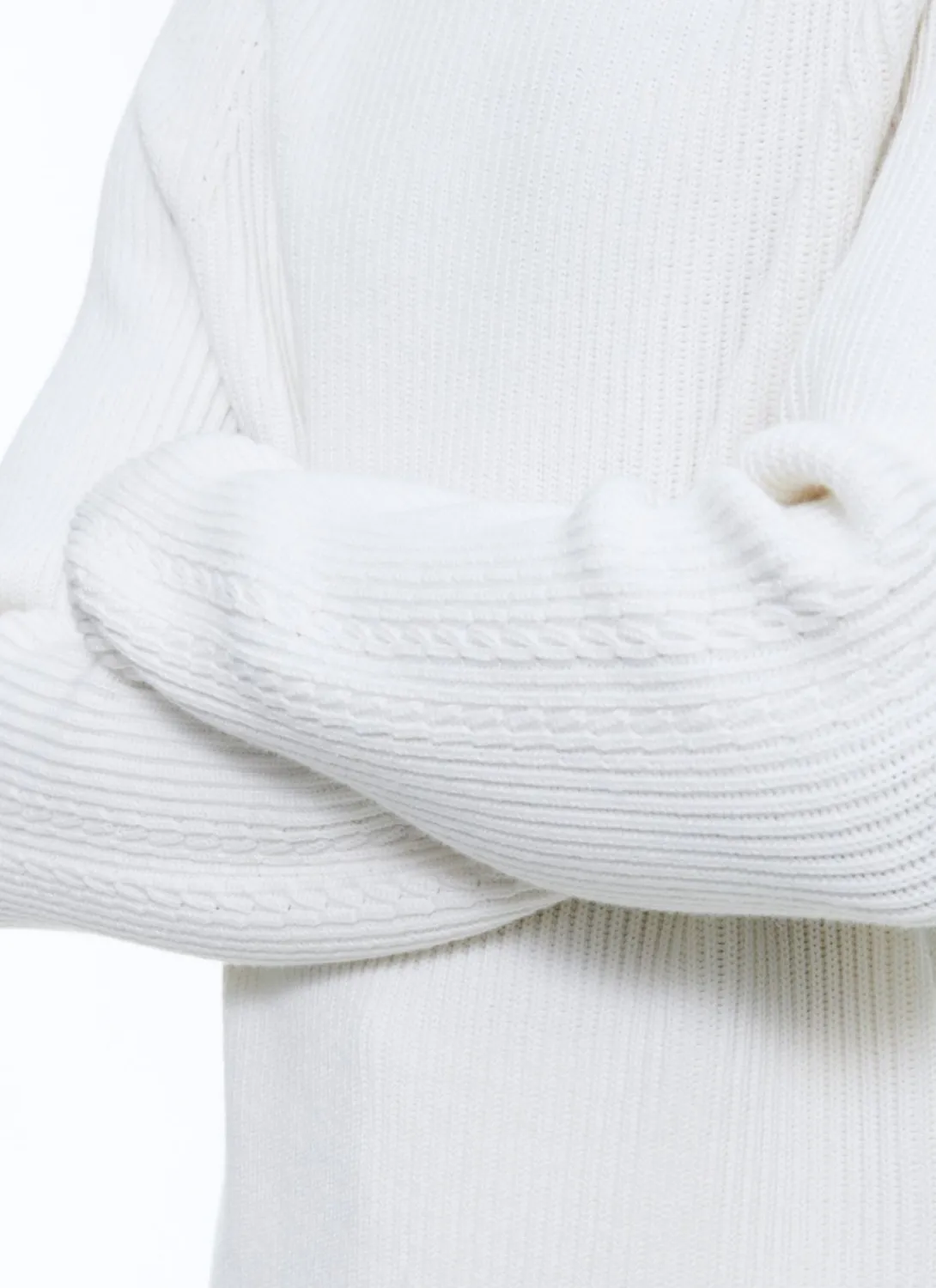 Fursac Cotton And Certified Wool Sweater Ecru Best Sale