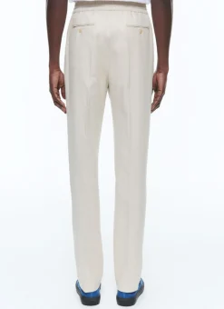 Fursac Cotton And Linen Elasticated Trousers Beige Clearance