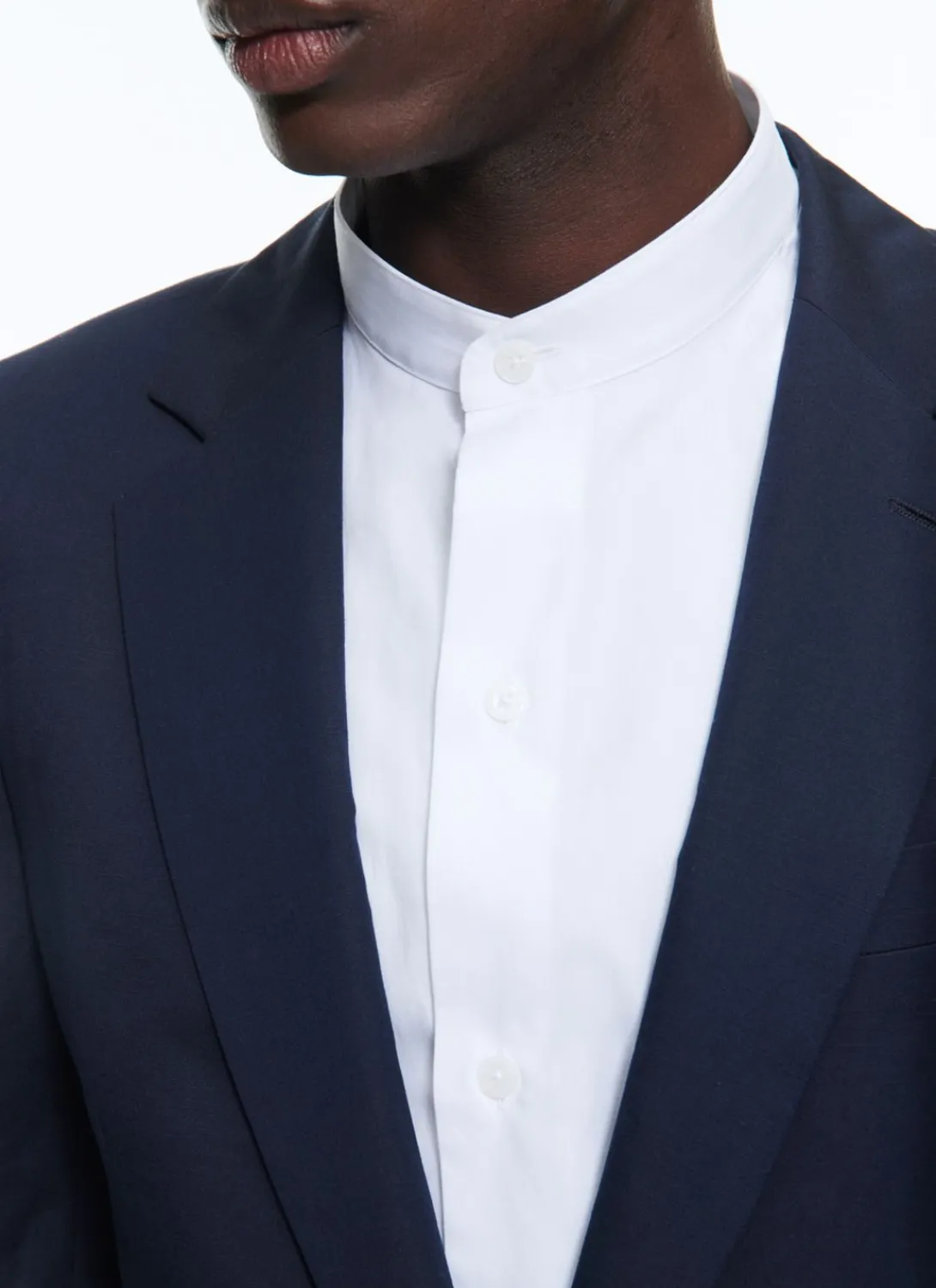 Fursac Cotton And Linen Straight Suit Navy Blue Clearance
