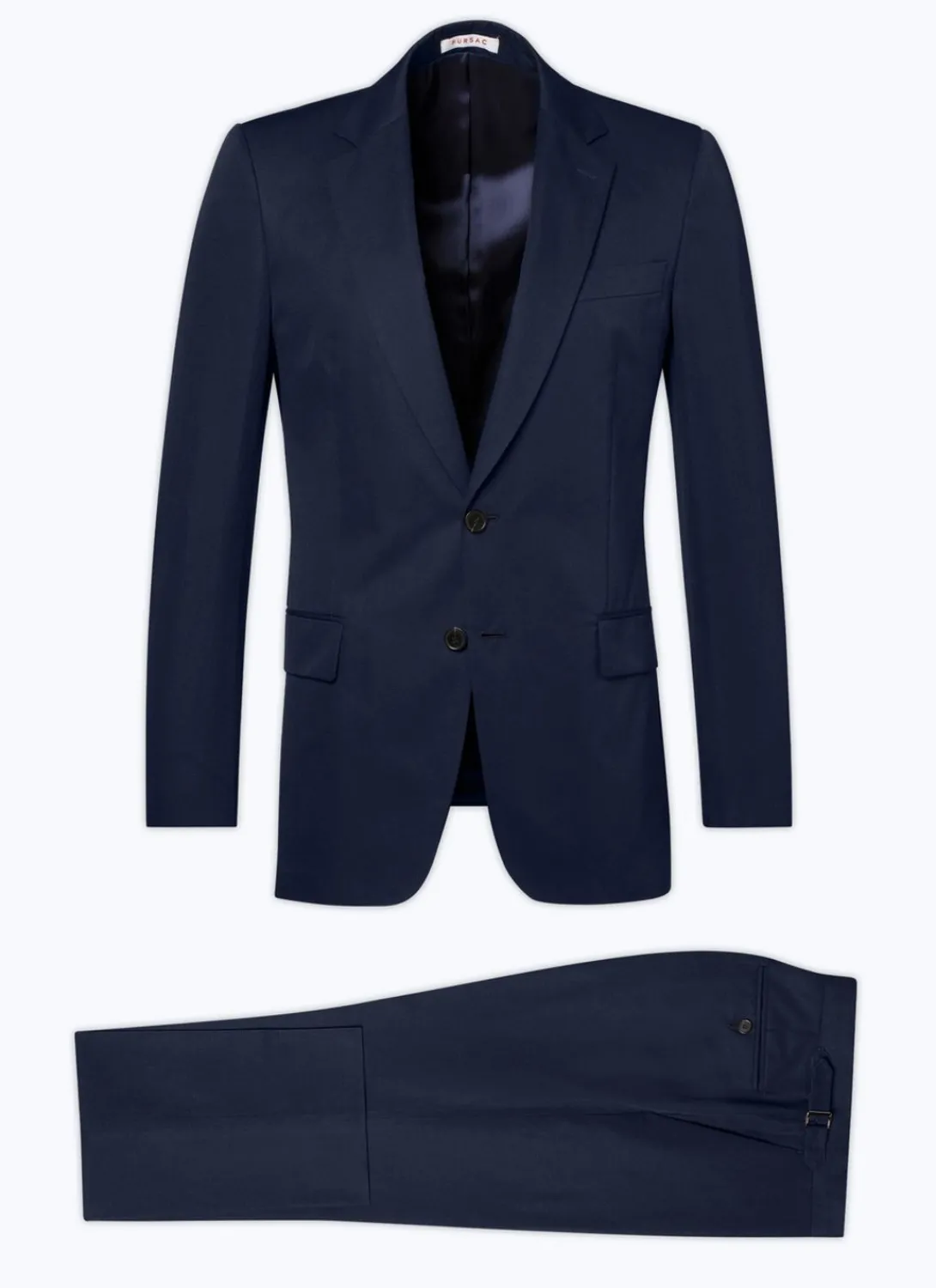Fursac Cotton And Linen Straight Suit Navy Blue Clearance