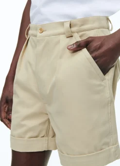 Fursac Cotton Canvas Bermuda Shorts Beige Cheap