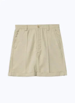 Fursac Cotton Canvas Bermuda Shorts Beige Cheap