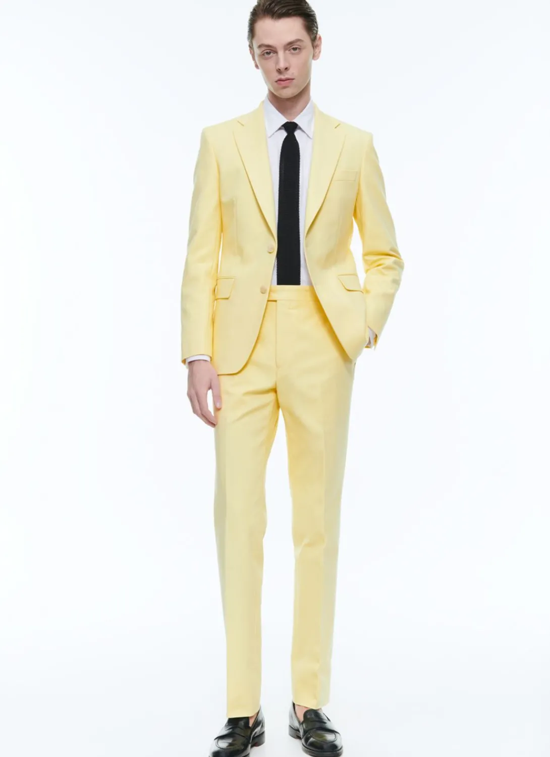Fursac Cotton Canvas Fitted Suit Light Yellow Shop